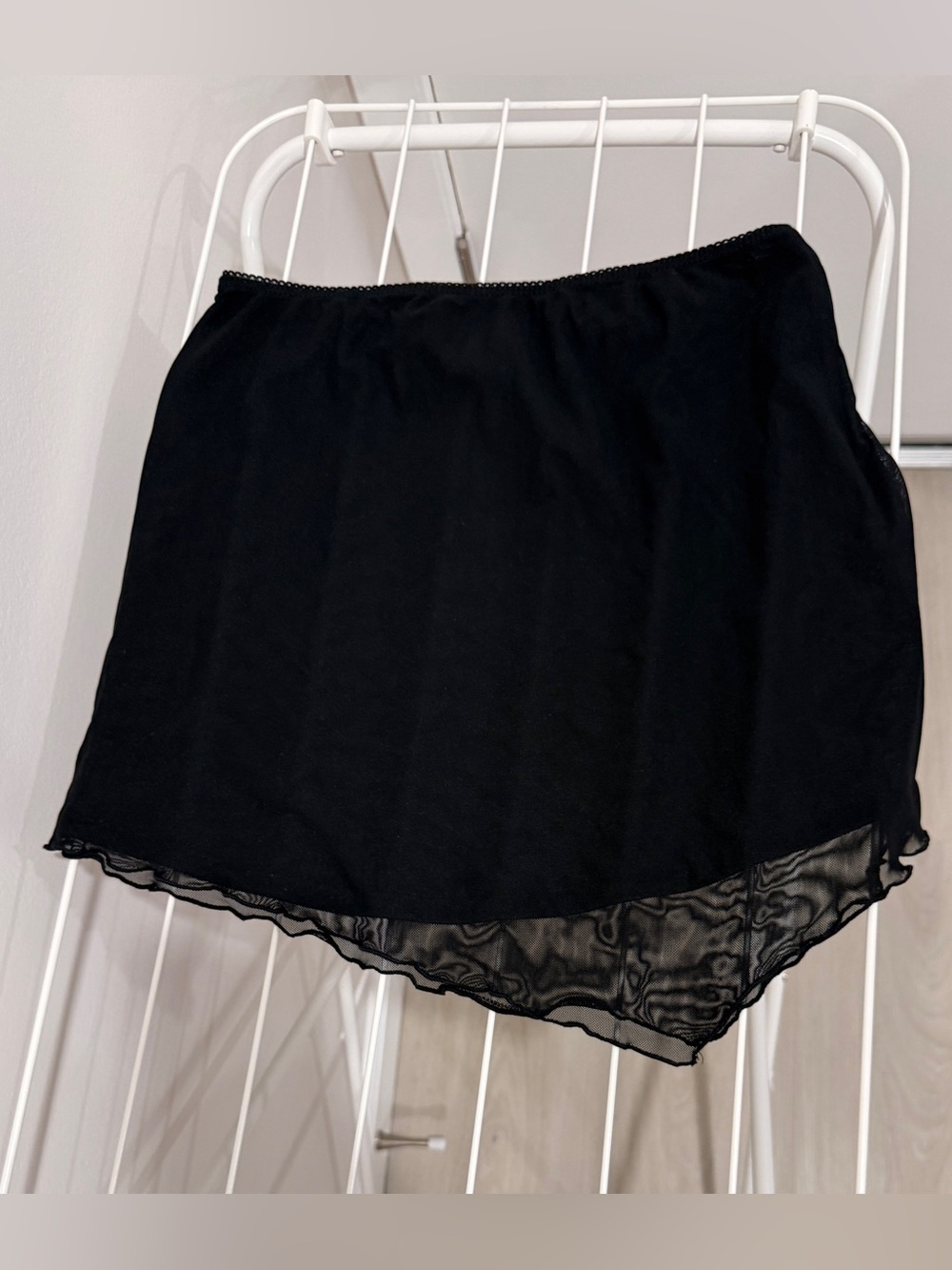 wild fable Black Mini Skirt with Sheer Layer
